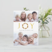 De 2-foto van de Vreugde van Kerstmis de Gouden Feestdagenkaart (Staand voorkant)