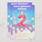 De 2-jarige Happy Birthday-kaart op maat (Voorkant / Achterkant)