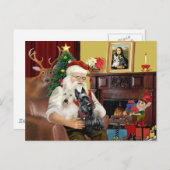 De 2 Schotse Terriers van Santa Feestdagenkaart (Voorkant / Achterkant)