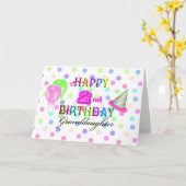 De 2de Verjaardag van Polkadot van de kleindochter Kaart (Gele Bloem)