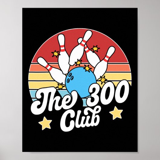 De 300 Club Bowler Grappig Bowlen Poster (Voorkant)