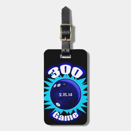 De 300 Perfect Game Bowling Ball-tas Bagagelabel (Voorkant verticaal)