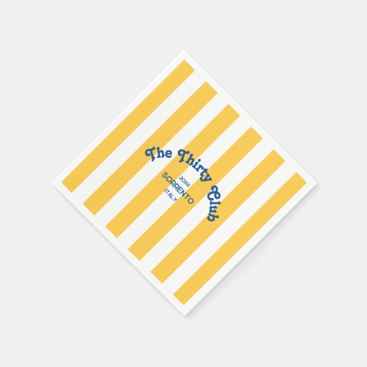 De 30 Club Yellow Beach Stripe 30e verjaardag Servet (Hoek)