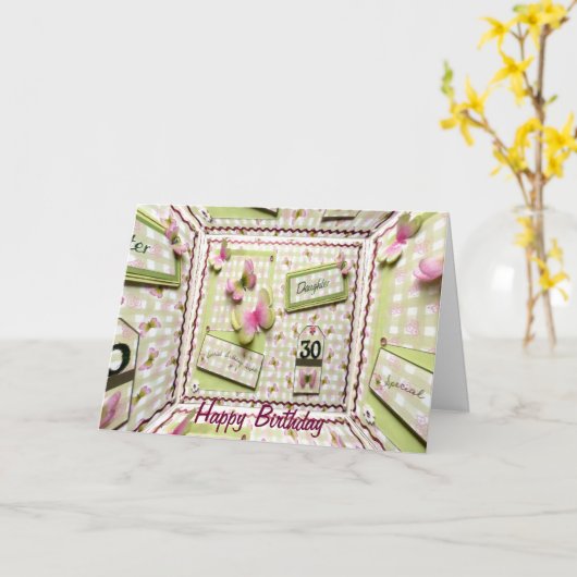 de 30ste Dochter van de Verjaardag Kaart (Gele Bloem)
