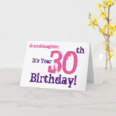 De 30ste verjaardag van kleindochter in paarse, ro kaart (Gele Bloem)