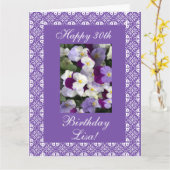 De 30th's verjaardag van Lisa pansies Kaart (Gele Bloem)