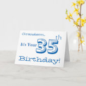 De 35ste verjaardag van de kleinzoon in blauw en w kaart (Gele Bloem)