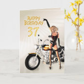 de 37ste kaart van de Verjaardag met een (Gele Bloem)