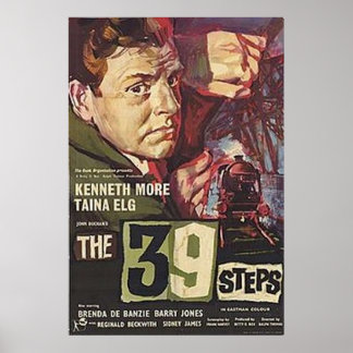 De 39 stappen van Hitchcock Wallpaper Poster