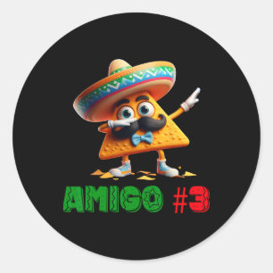De 3 Drie Amigos Cinco de Mayo Amigo #3 Groep MA Ronde Sticker