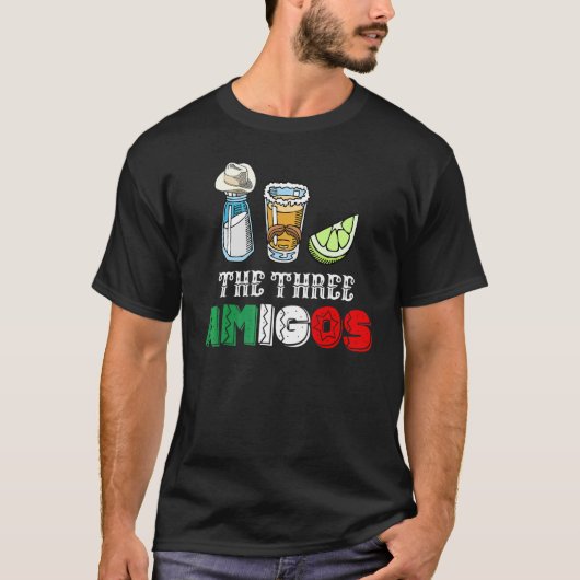 De 3 drie amigo's zout tequila & Limoen cinco de m T-shirt (Voorkant)