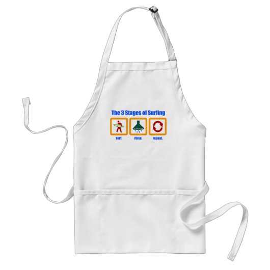 De 3 fasen van het surfproces Apron Standaard Schort (Voorkant)