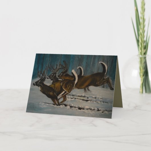 De 3 herten feestdagen kaart (Voorkant)