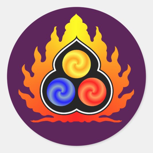 De 3 Juwelen - Taoïsme / Tao Te Ching / Lao Tzu Ronde Sticker (Voorkant)