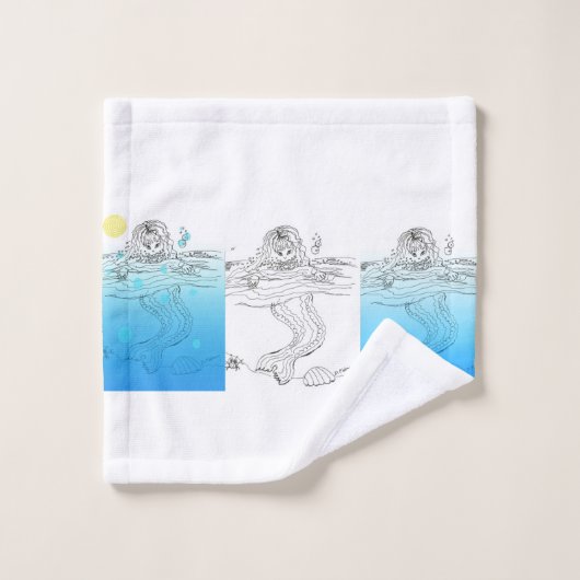 De 3 keukenset van Mermaids Bath Bad Handdoek (Wasdoekje)