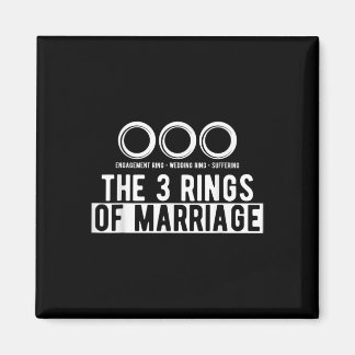 De 3 ringen van het huwelijk bruid bruidegom paar magneet