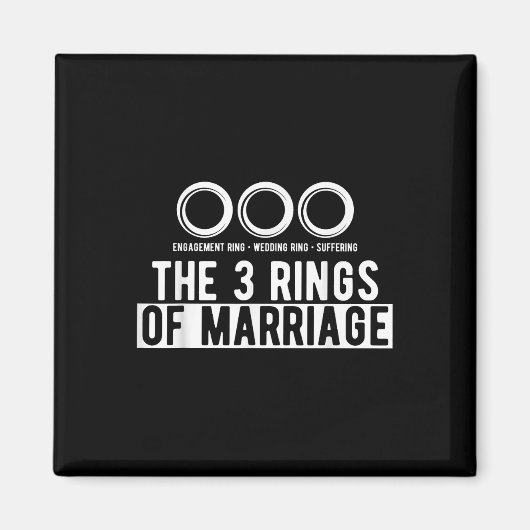 De 3 ringen van het huwelijk bruid bruidegom paar magneet (Voorkant)