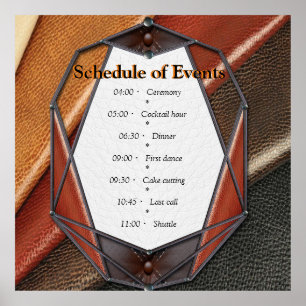 De 3D Leather Academia Decor & Kaarten Poster