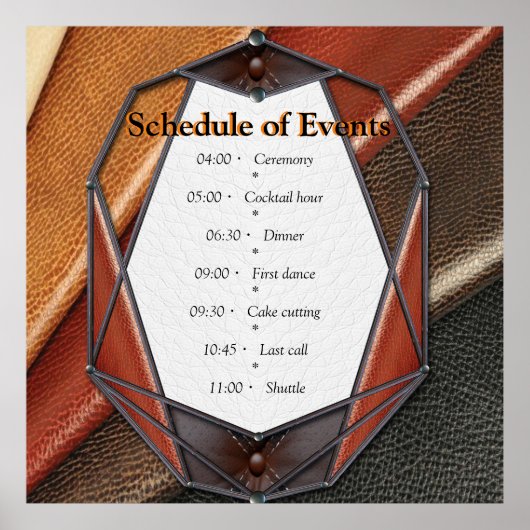 De 3D Leather Academia Decor & Kaarten Poster (Voorkant)