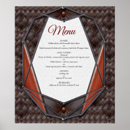 De 3D Leather Academia Decor & Kaarten Poster