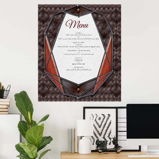 De 3D Leather Academia Decor & Kaarten Poster (Thuiskantoor)