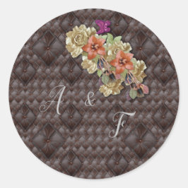 De 3D Leather Academia Decor & Kaarten Ronde Sticker