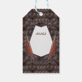 De 3D lederen academie decor Labels Cadeaulabel