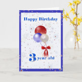 de 3de Ballons van de Verjaardag Kaart (Gele Bloem)