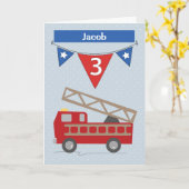 De 3de Verjaardag Firetruck van Jacob van de Naam Kaart (Gele Bloem)
