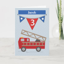 De 3de Verjaardag Firetruck van Jacob van de Naam