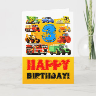 De 3e verjaardag van Happy Boy Kaart