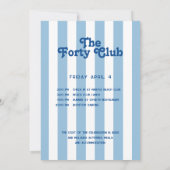 De 40 Club Blue Stripe 40ste verjaardag Kaart (Achterkant)