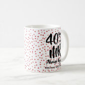 De 40e verjaardag van Mr Always Right Ruby Hearts Koffiemok (Voorkant rechts)