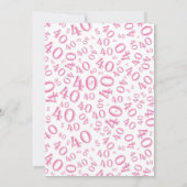 de 40ste Partij van de Verjaardag, het Roze/Witte Kaart (Achterkant)