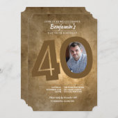 de 40ste Uitnodiging van de Foto van de Verjaardag (Voorkant / Achterkant)