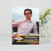 De 40ste verjaardag van de moderne mannen eenvoudi kaart (Staand voorkant)