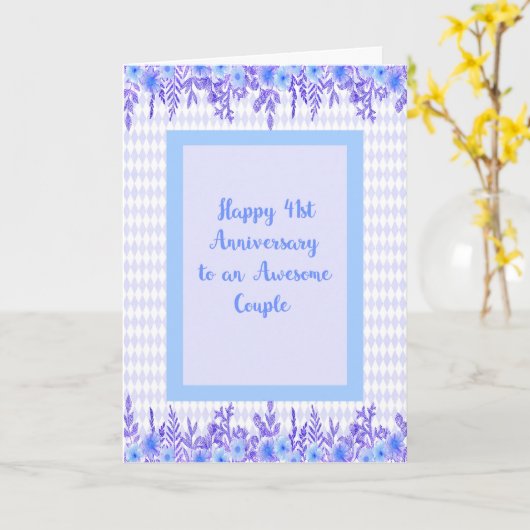 de 41ste Kaart van het Jubileum in Blauw met (Gele Bloem)