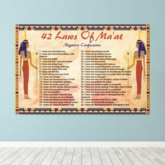 de 42 wetten van het maat - Negative Confessions C Canvas Afdruk (Insitu (Houten vloer))