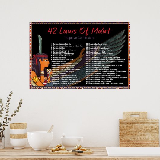 de 42 wetten van het Poster van de maat - negatiev (Keuken)