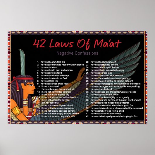 de 42 wetten van het Poster van de maat - negatiev (Voorkant)