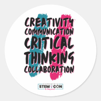 De 4 C's van STEM Round Sticker