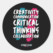 De 4 C's van STEM Round Sticker