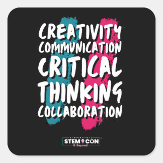 De 4 C's van STEM Square Sticker