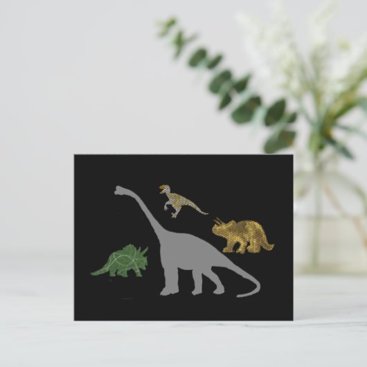 De 4 dinos briefkaart (Staand voorkant)