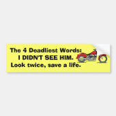 De 4 dodelijkste woorden bumpersticker (Voorkant)