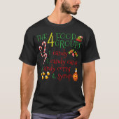De 4 Elf Food Groepen Grappige Kerst Candy Cane T-shirt (Voorkant)