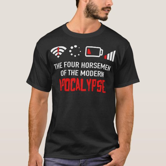 De 4 Ruiters Van De Moderne Apocalyps Geeky T-shirt (Voorkant)