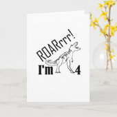 de 4de Gift van de Dinosaurus van de Verjaardag Kaart (Gele Bloem)