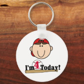 De 4de Verjaardag van het donkerbruine Honkbal van Sleutelhanger (Voorkant)