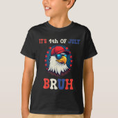 De 4e juli Bruh Bald Eagle Patriottische Amerikaan T-shirt (Voorkant)